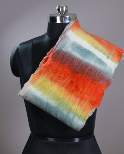 Handmade Merino Wool Wet Felted Naturally Dyed Scarf