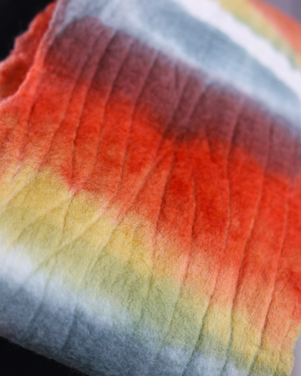 Handmade Merino Wool Wet Felted Naturally Dyed Scarf