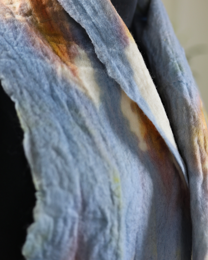 Handmade Merino Wool Wet Felted Naturally Dyed Scarf