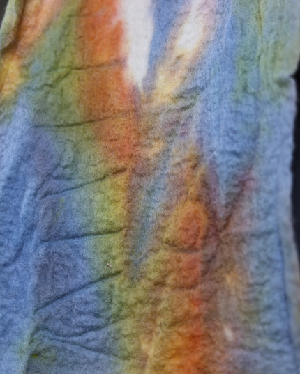 Handmade Merino Wool Wet Felted Naturally Dyed Scarf