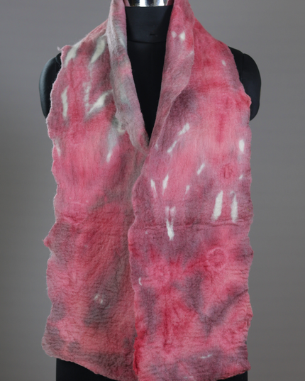 Handmade Merino Wool Wet Felted Naturally Dyed Scarf