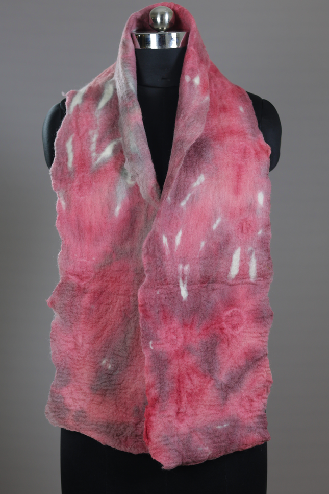 Handmade Merino Wool Wet Felted Naturally Dyed Scarf