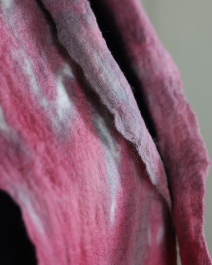 Handmade Merino Wool Wet Felted Naturally Dyed Scarf