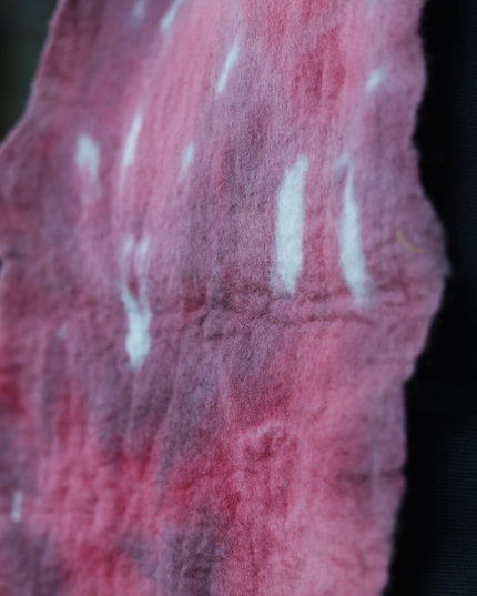 Handmade Merino Wool Wet Felted Naturally Dyed Scarf