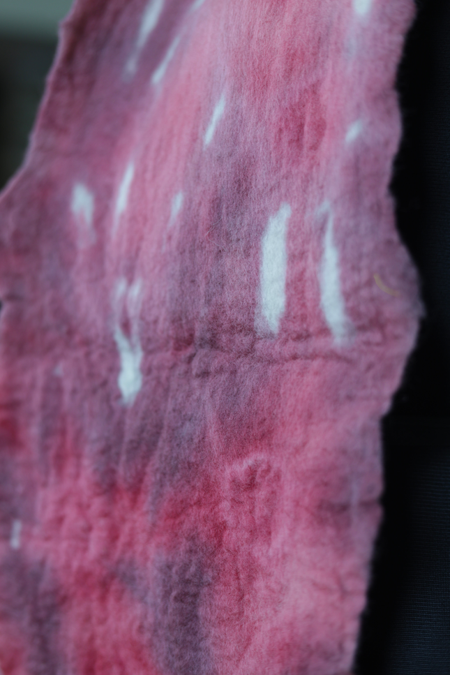 Handmade Merino Wool Wet Felted Naturally Dyed Scarf