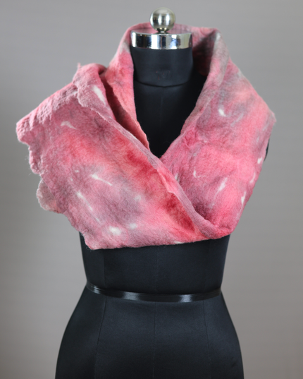 Handmade Merino Wool Wet Felted Naturally Dyed Scarf