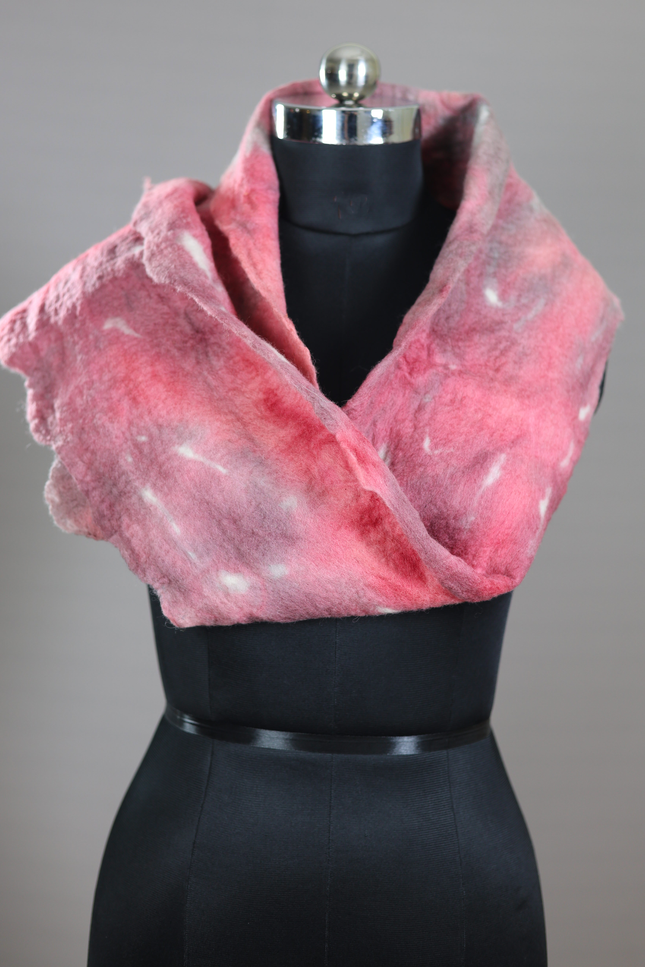 Handmade Merino Wool Wet Felted Naturally Dyed Scarf