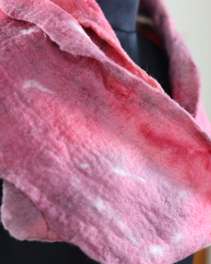 Handmade Merino Wool Wet Felted Naturally Dyed Scarf