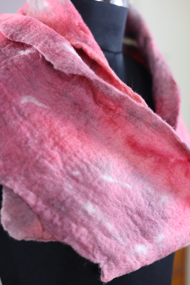 Handmade Merino Wool Wet Felted Naturally Dyed Scarf