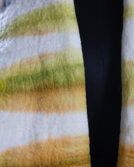 Handmade Merino Wool Wet Felted Naturally Dyed Scarf