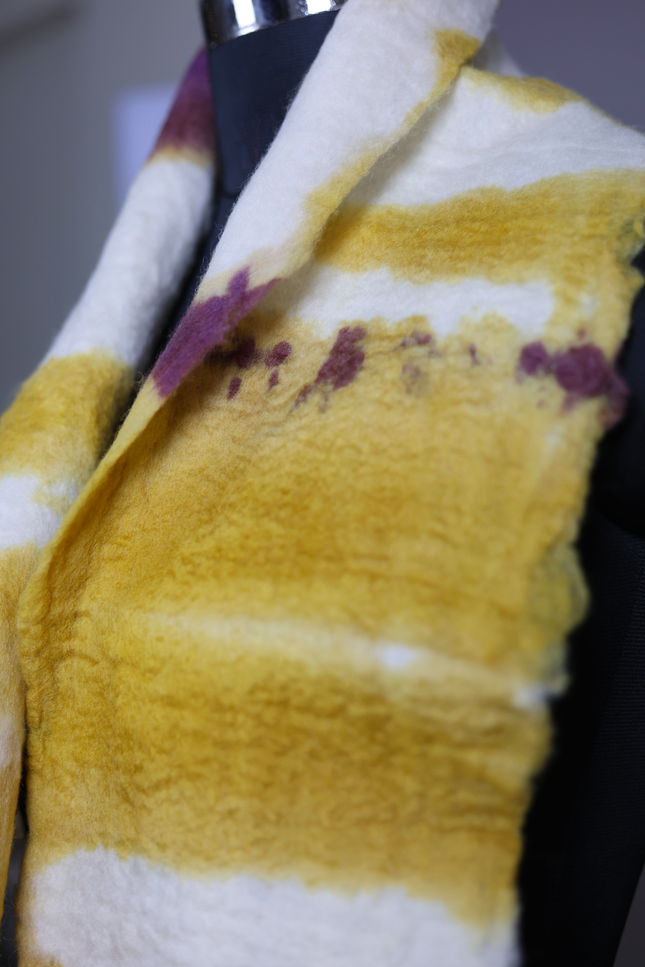 Handmade Merino Wool Wet Felted Naturally Dyed Scarf