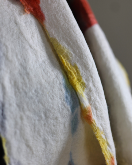 Handmade Merino Wool Wet Felted Naturally Dyed Scarf