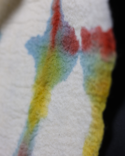 Handmade Merino Wool Wet Felted Naturally Dyed Scarf