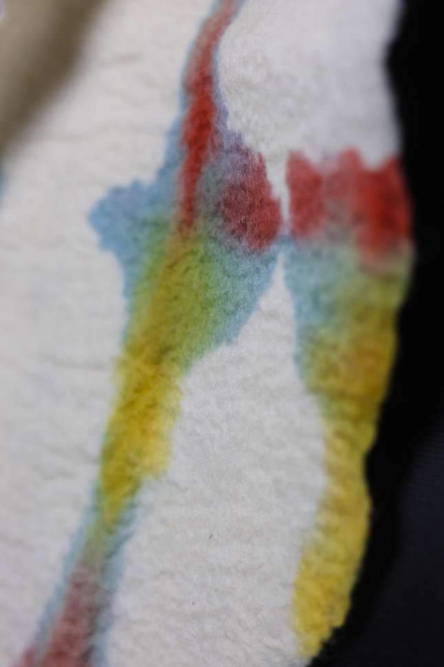 Handmade Merino Wool Wet Felted Naturally Dyed Scarf