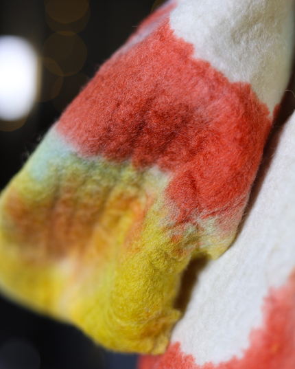 Handmade Merino Wool Wet Felted Naturally Dyed Scarf