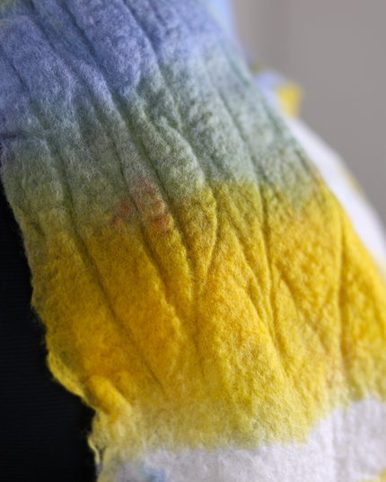 Handmade Merino Wool Wet Felted Naturally Dyed Scarf