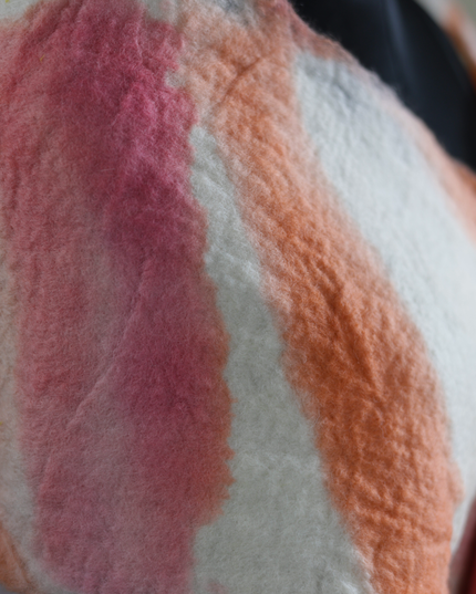 Handmade Merino Wool Wet Felted Naturally Dyed Scarf