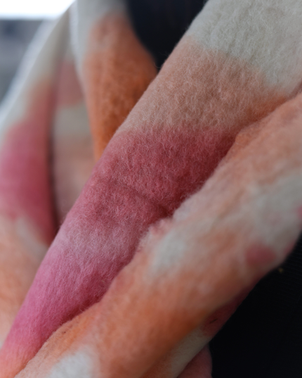 Handmade Merino Wool Wet Felted Naturally Dyed Scarf