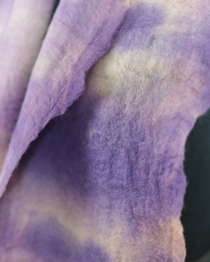 Handmade Merino Wool Wet Felted Naturally Dyed Scarf