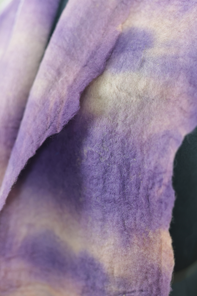 Handmade Merino Wool Wet Felted Naturally Dyed Scarf