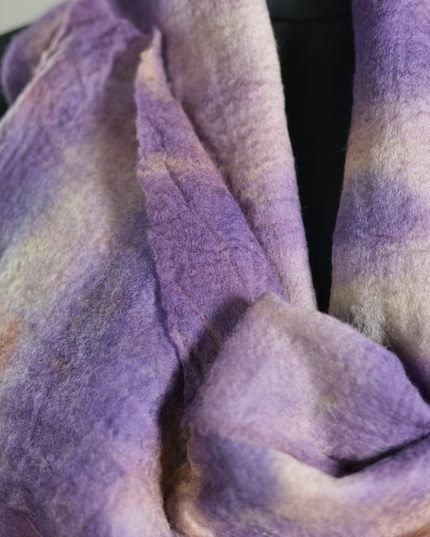 Handmade Merino Wool Wet Felted Naturally Dyed Scarf