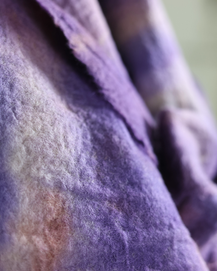 Handmade Merino Wool Wet Felted Naturally Dyed Scarf