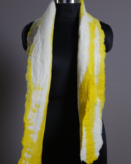 Handmade Merino Wool Wet Felted Naturally Dyed Scarf