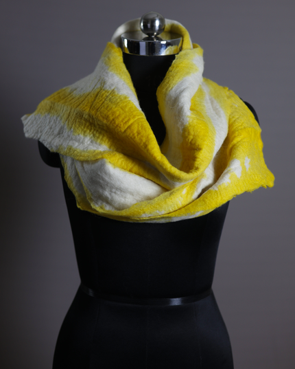 Handmade Merino Wool Wet Felted Naturally Dyed Scarf
