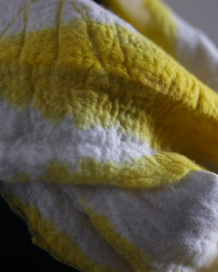 Handmade Merino Wool Wet Felted Naturally Dyed Scarf