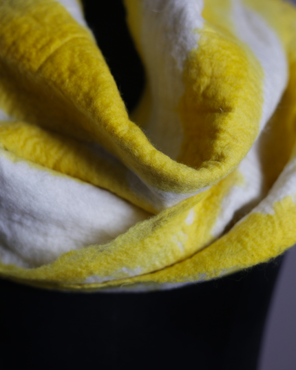 Handmade Merino Wool Wet Felted Naturally Dyed Scarf