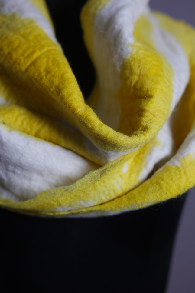Handmade Merino Wool Wet Felted Naturally Dyed Scarf