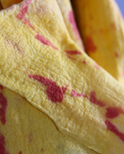 Handmade Merino Wool Wet Felted Naturally Dyed Scarf