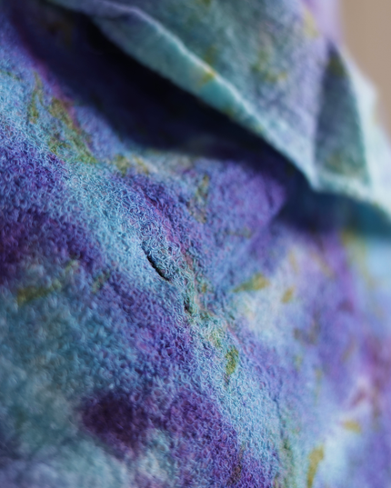 Handmade Merino Wool Wet Felted Naturally Dyed Scarf