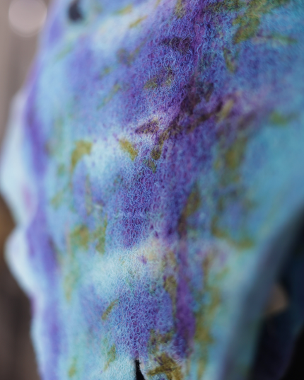 Handmade Merino Wool Wet Felted Naturally Dyed Scarf