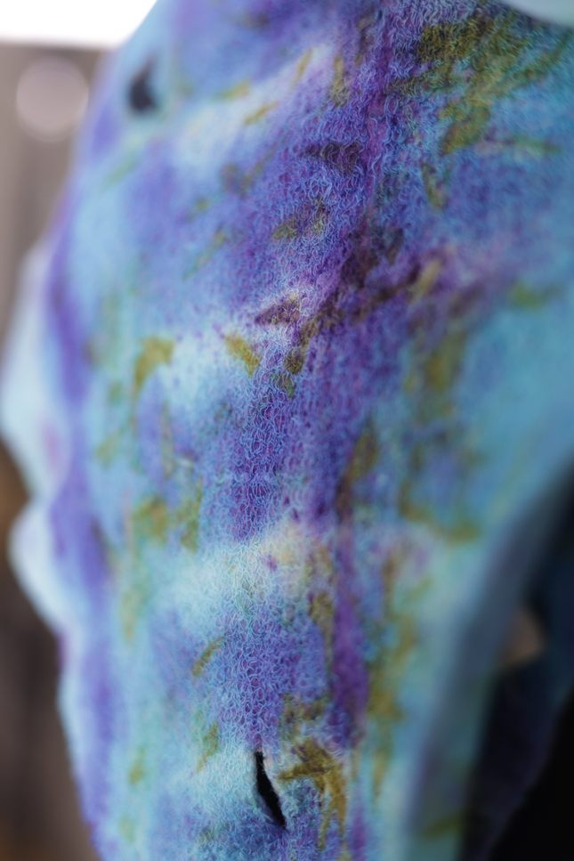 Handmade Merino Wool Wet Felted Naturally Dyed Scarf