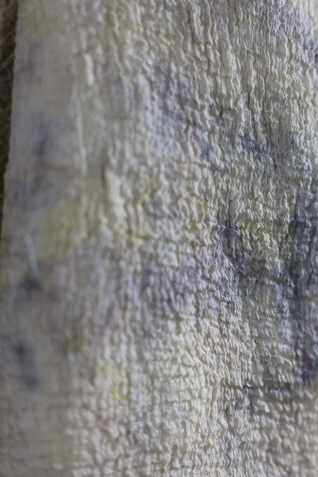 Handmade Merino Wool Wet Felted Naturally Dyed Scarf