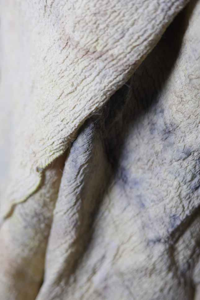 Handmade Merino Wool Wet Felted Naturally Dyed Scarf