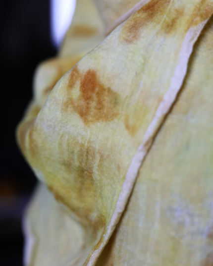 Handmade Merino Wool Wet Felted Naturally Dyed Scarf