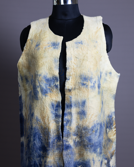 Handmade wetfelted merino wool vest