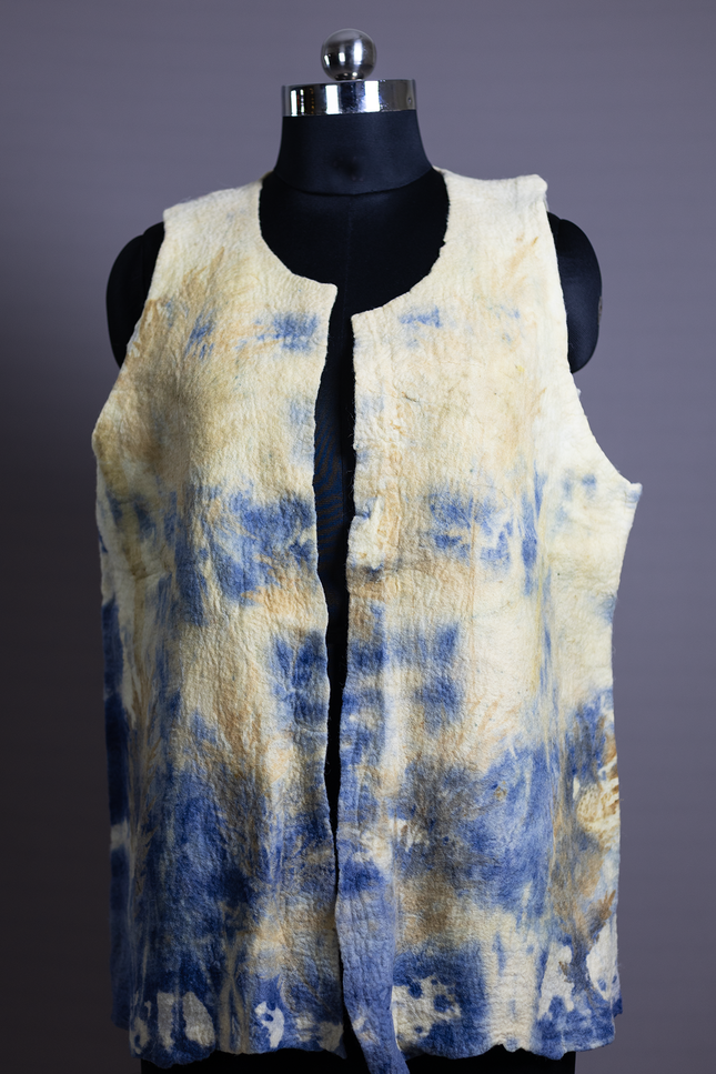 Handmade wetfelted merino wool vest