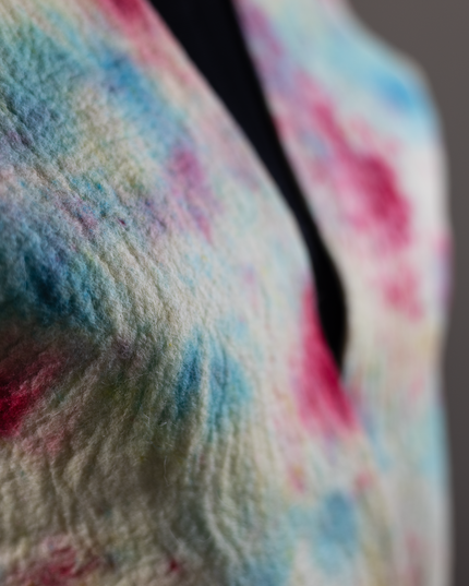 Handmade wetfelted merino wool vest