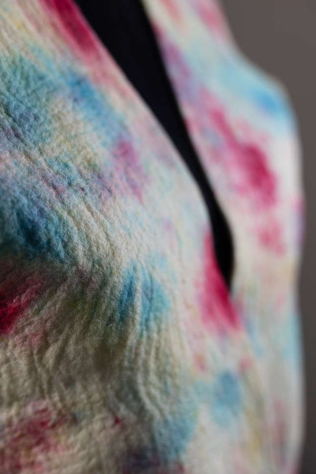 Handmade wetfelted merino wool vest