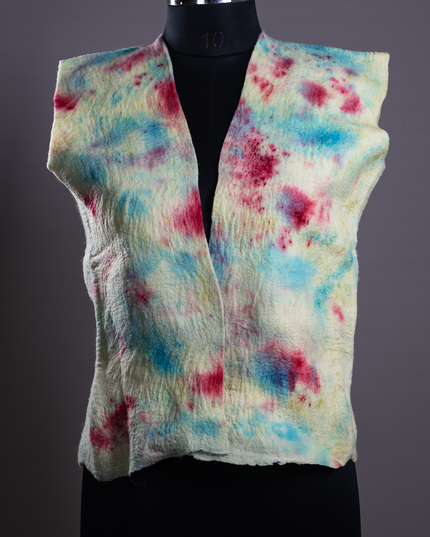 Handmade wetfelted merino wool vest
