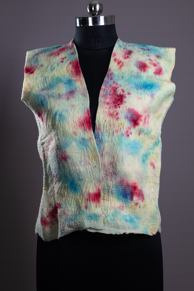 Handmade wetfelted merino wool vest
