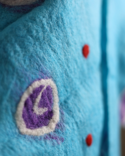 Handmade Merino Wool Wet Felted Naturally Dyed Scarf