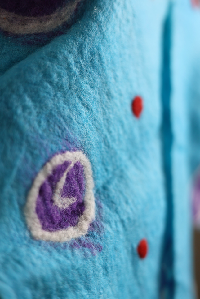 Handmade Merino Wool Wet Felted Naturally Dyed Scarf