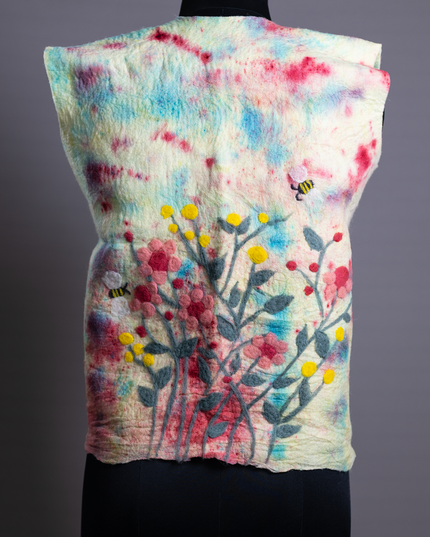 Handmade wetfelted merino wool vest
