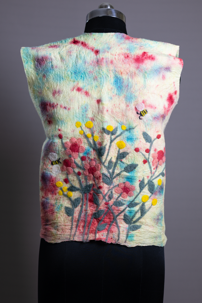 Handmade wetfelted merino wool vest