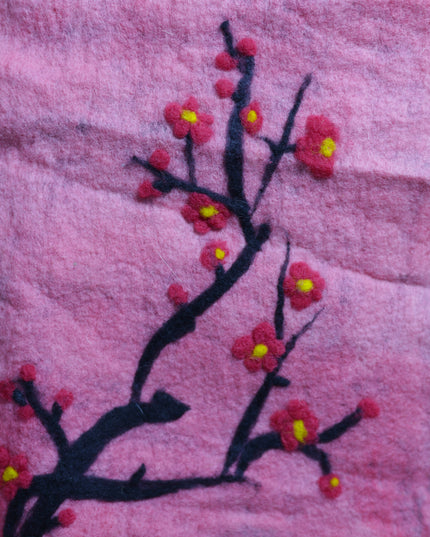 Handmade Merino Wool Wet Felted Naturally Dyed Scarf