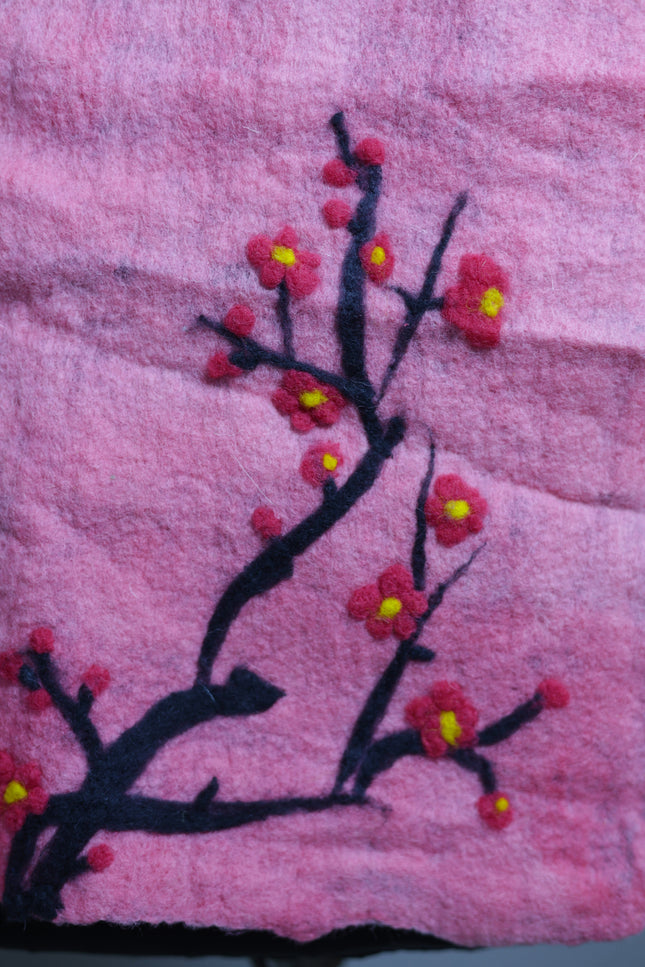 Handmade Merino Wool Wet Felted Naturally Dyed Scarf